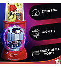 Nutri-blend Juicer, Mixer, Grinder, Smoothie Maker & Chopper | Complete Kitchen Machine | 22000 RPM Blender, Chopper, Juicer | 400W 100% Full Copper Motor | SS Blades | 4 Unbreakable Jars | 2 Years Warranty | Recipe Book By Chef Sanjeev Kapoor | Red